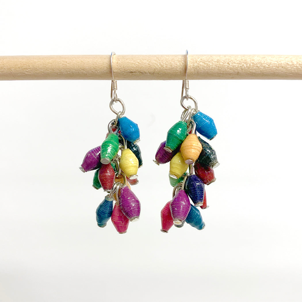 Musana Cluster Recycled Paper Multi-Color Earrings