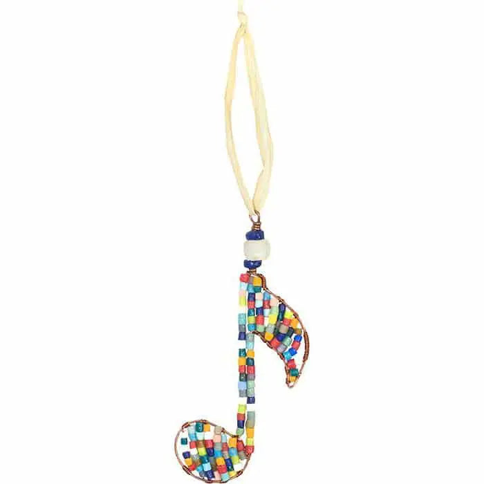 Single Music Note Beaded Ornament