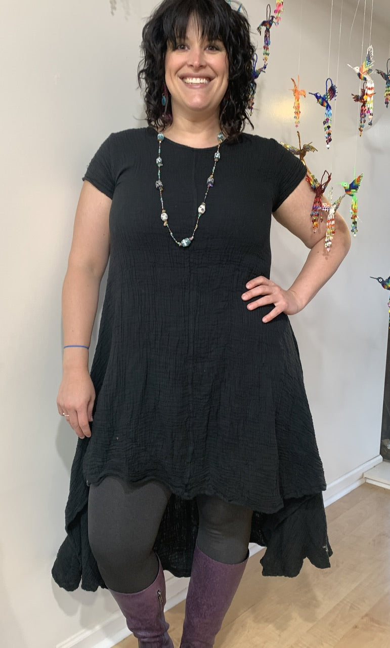 Gauzy Cotton Short Sleeve Morgan Dress