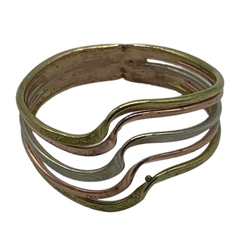 Tri Color 5-Band Metal Ring