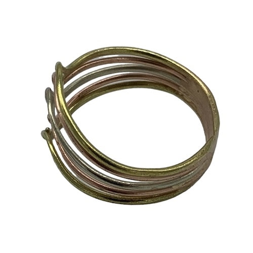 Tri Color 5-Band Metal Ring