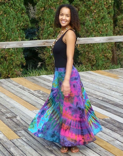 Long Panel Tie Dye Skirt