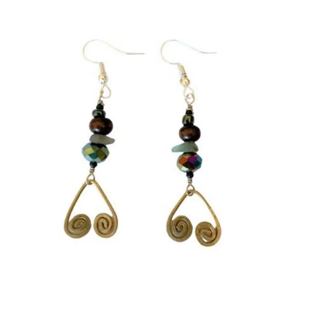 Spiral Beaded Earrings