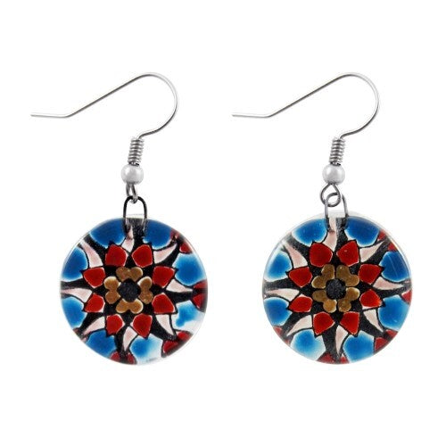 Mandala Fused Glass Earrings - Assorted