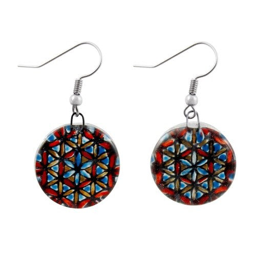Mandala Fused Glass Earrings - Assorted