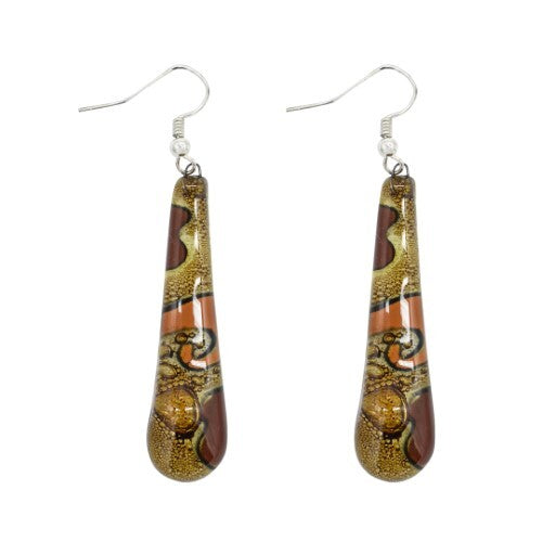 Teardrop Fused Glass Earrings - Assorted