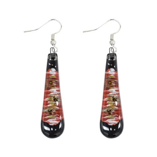 Teardrop Fused Glass Earrings - Assorted