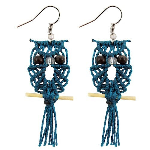 Macrame Owl Earrings