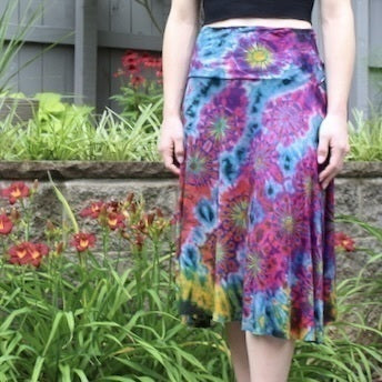 Tie Dye Wide Dance Skirt