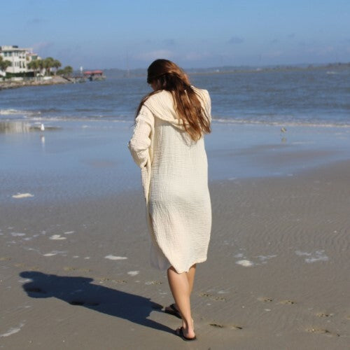 Gauzy Cotton Jacket with Hood