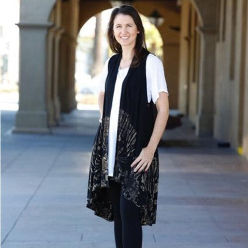 Knit Tie Dye Long Vest - Assorted