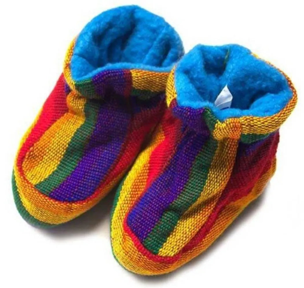 Reversible Ikat Baby Booties