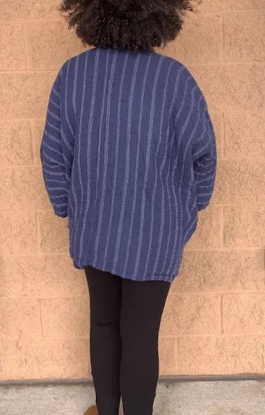 Striped Butterfly Gauzy Cotton Jacket