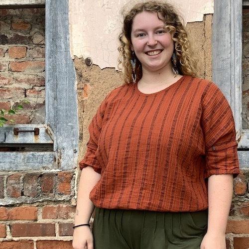 Safari Stripe Gauzy Cotton Shirt