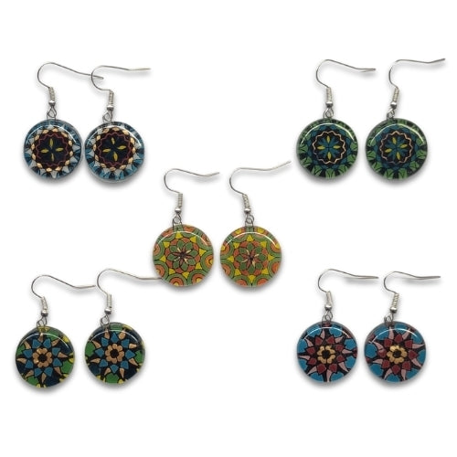 Mandala Fused Glass Earrings - Assorted