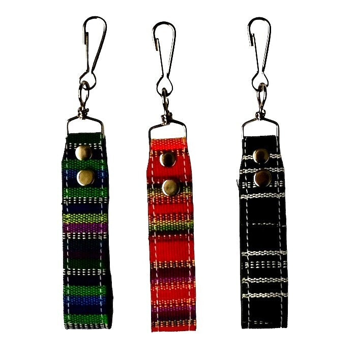 Ikat & Leather Loop Keyring