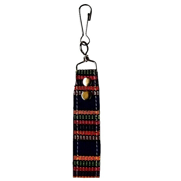 Ikat &amp; Leather Loop Keyring