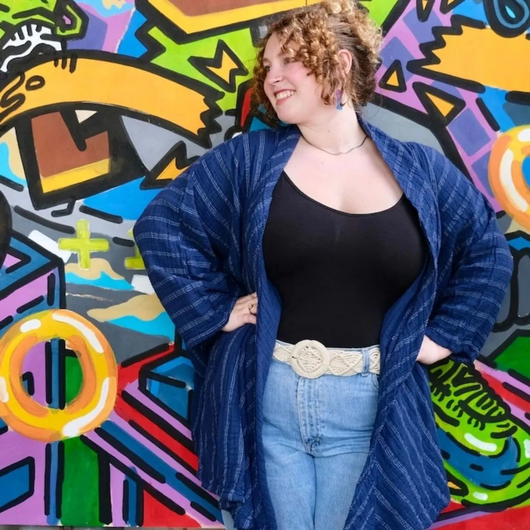 Striped Butterfly Gauzy Cotton Jacket