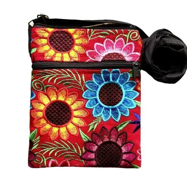 Sunflower Embroidered Multicolor Bag