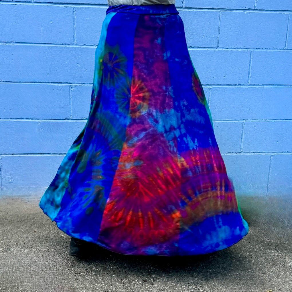 Long Panel Tie Dye Skirt