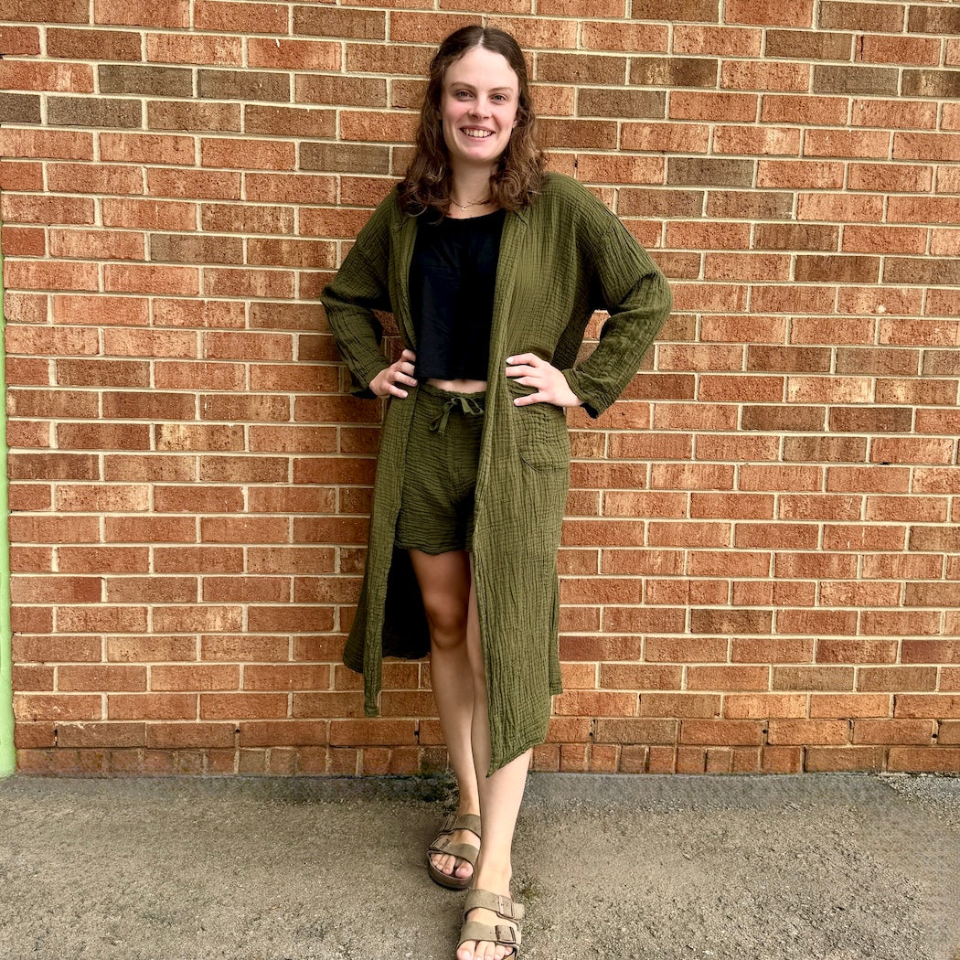 Gauzy Cotton Jacket with Hood