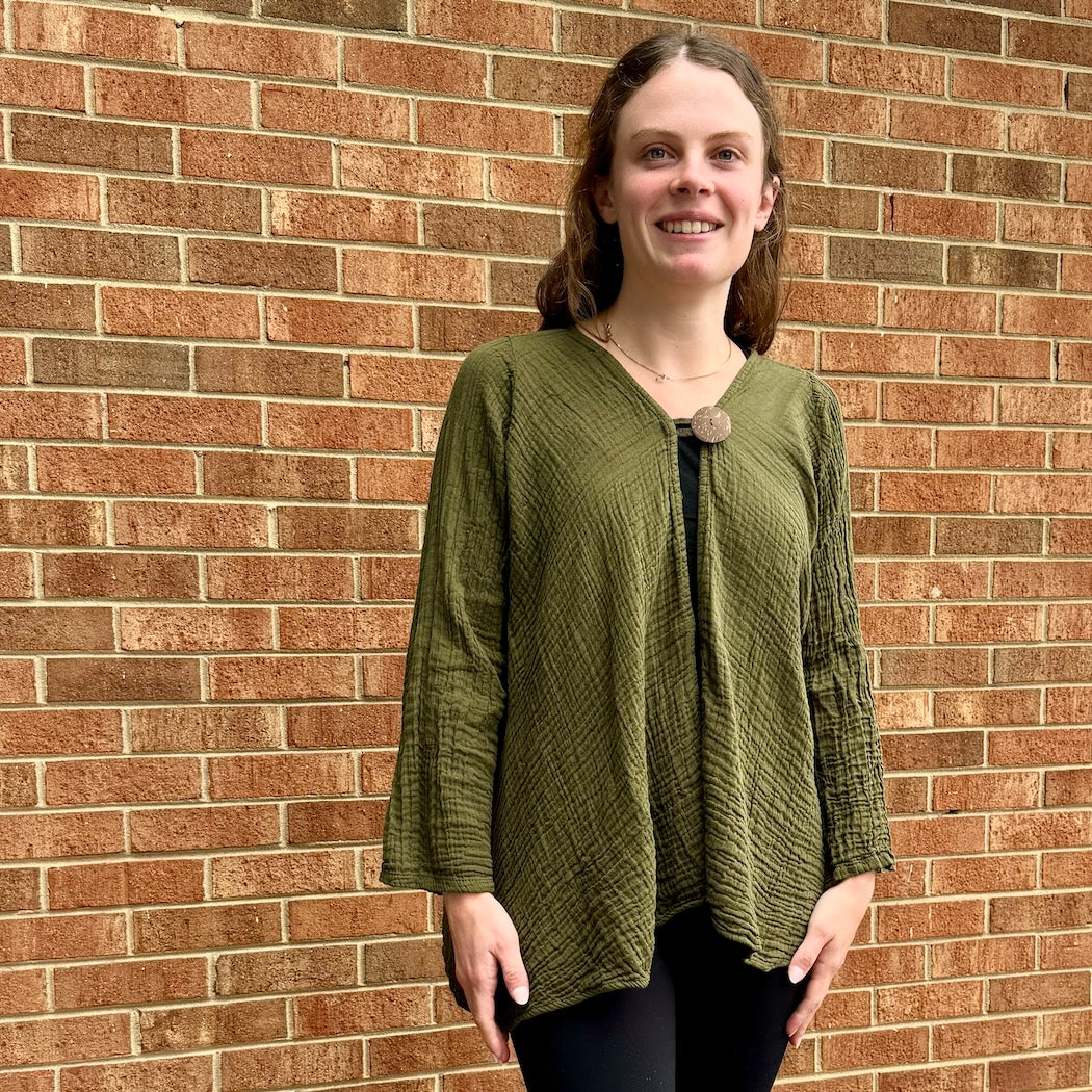 Gauzy Cotton Coco Button Jacket