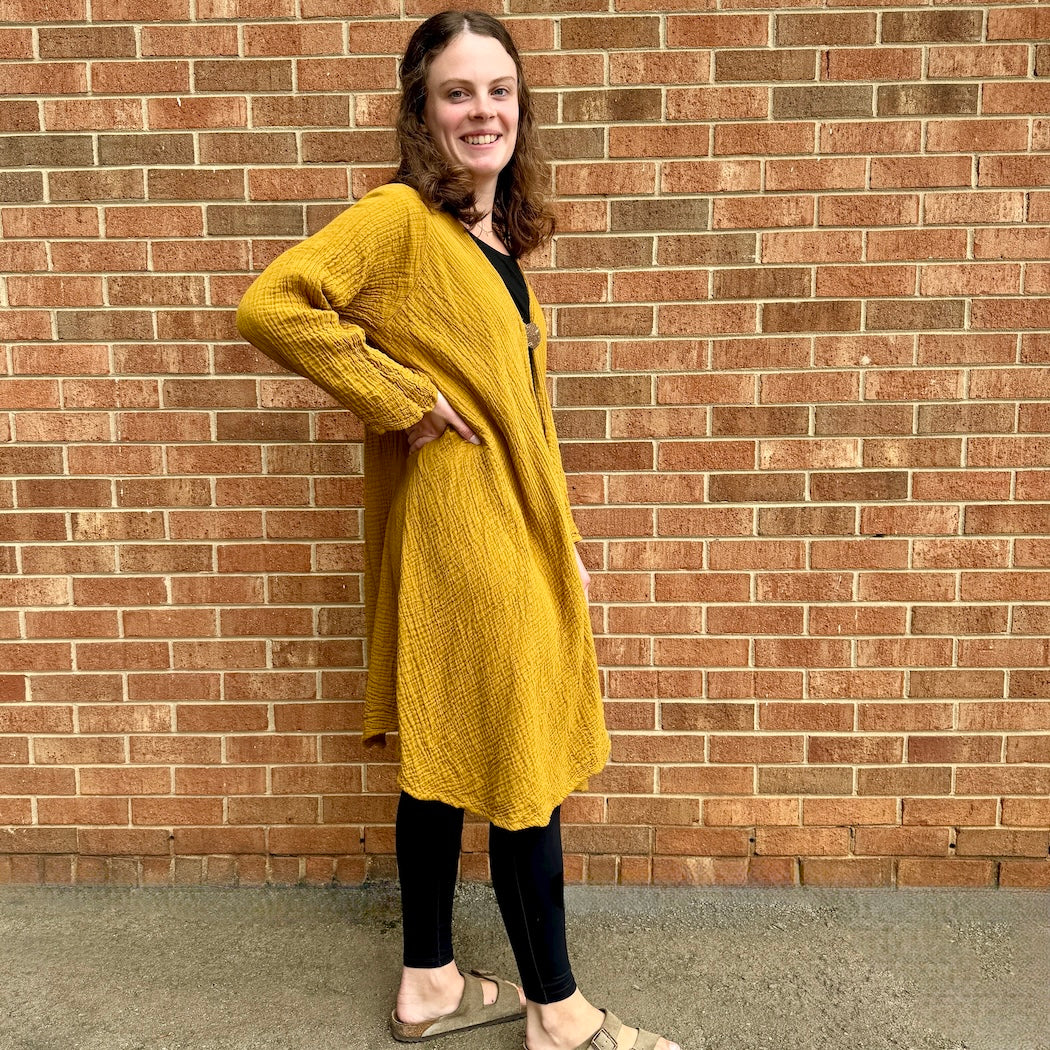 Gauzy Cotton Long Jacket