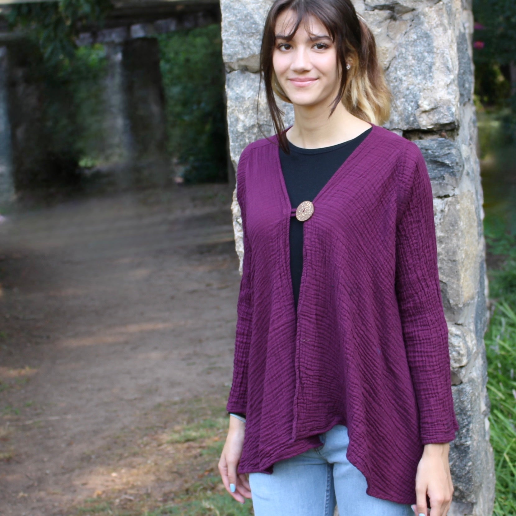 Gauzy Cotton Coco Button Jacket