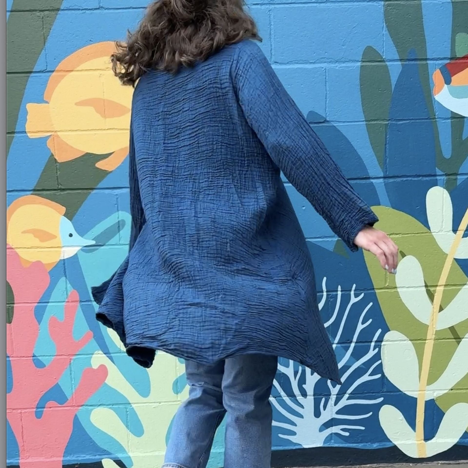 Gauzy Cotton Long Jacket