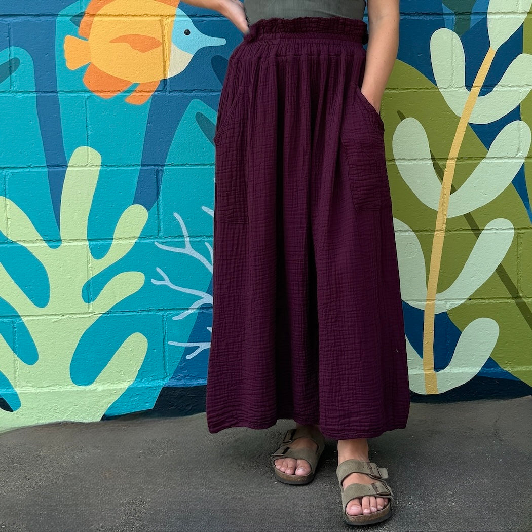 Gauzy Cotton Long Skirt - Assorted