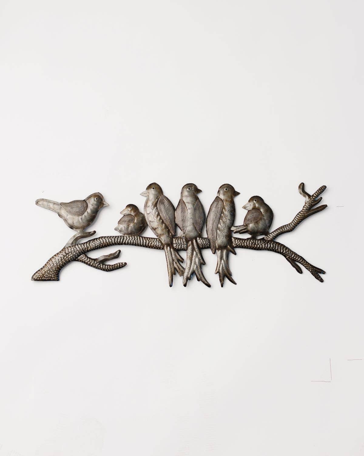 Birds on a Branch Cut Metal Wall Art