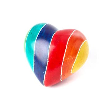 Rainbow Kisii Stone Heart