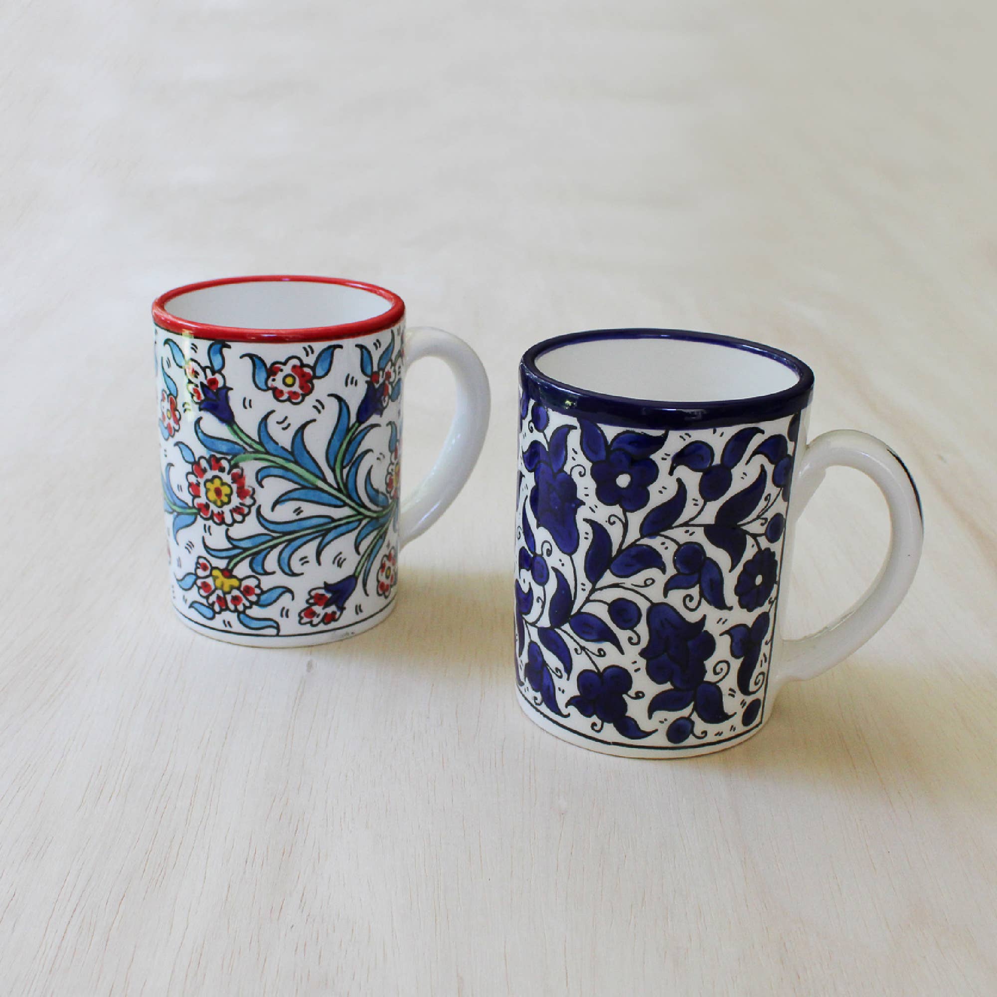 Blue Floral Ceramic Mug
