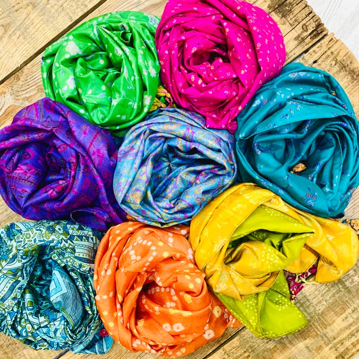 Recycled Silk Sari Scarf