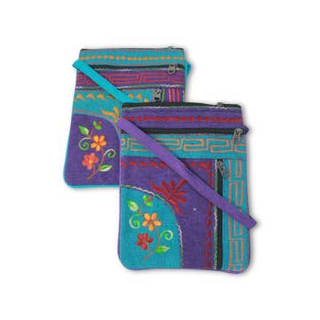 Jari Floral Vertical Zip Passport Bag