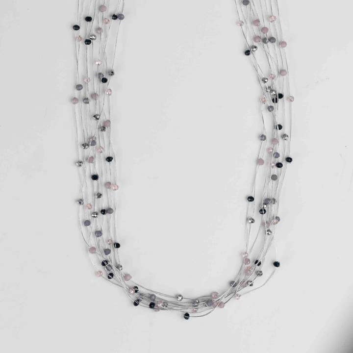 Airy Multi-Thread Glass Necklace (34&quot; L)