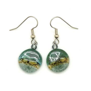 Tiny Round Glass Earrings - Assorted