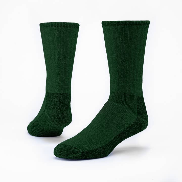 Dark Green Mountain Hiker Wool Crew Socks