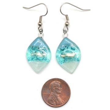 Tiny Almond Glass Earrings - Assorted