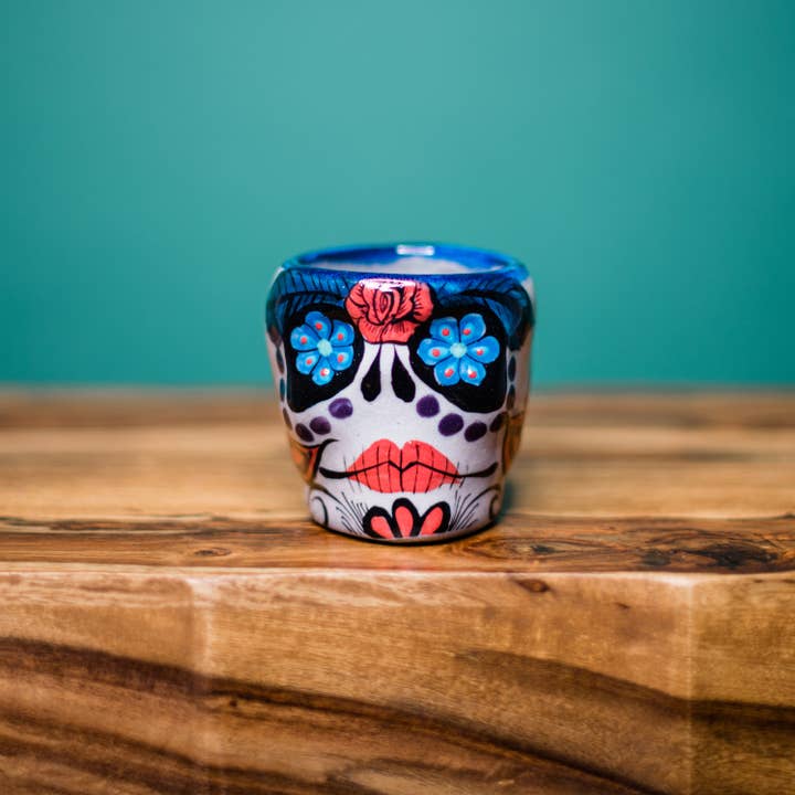 La Catrina Sugar Skull Painted Ceramic Mug