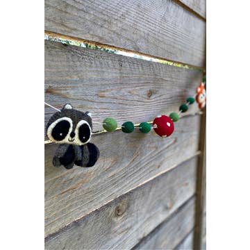 Forest Animals &amp; Mushroom Felt Garland (72&quot; L)