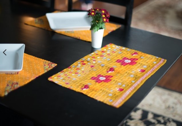 Reversible Kantha Placemat - Assorted