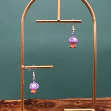 Mushroom Painted Ceramic Earrings - Assorted