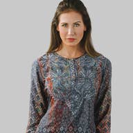 Steel Blue Deena Embroidered Tunic