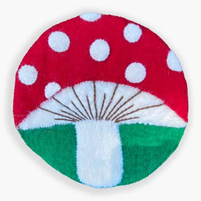 Mushroom Felt Trivet (8" D)