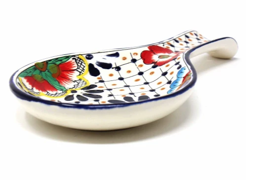 Dots &amp; Flowers Ceramic Spoon Rest