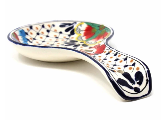 Dots &amp; Flowers Ceramic Spoon Rest