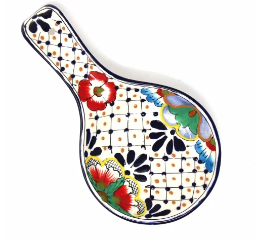 Dots &amp; Flowers Ceramic Spoon Rest