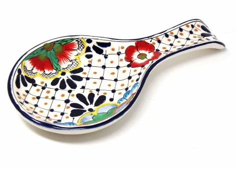 Dots &amp; Flowers Ceramic Spoon Rest