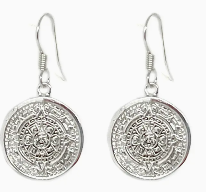 Aztec Calendar Alpaca Earrings